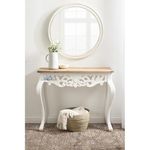 A.M INTERNATIONAL Wooden Carved Console Table in Solid Mango Wood with Antique White Distress Finish for livingroom, Hall, enterway, Office Size 30 * 36 * 15 inch (Distress) (M1) (M1)