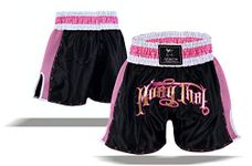 Islero Ladies Pink Muay Thai Fight Shorts MMA Kick Boxing Grappling Martial Arts Gear UFC (Small)