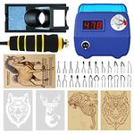 Professional Wood Burning Kit,60W Pro Pyrography Pen Wood Burner with 24 Wire Nibs Tips Including Ball Tips,Wood Burning kit for adults and kids.Ideal for pyrography on wood, cork, leather, gourds