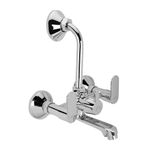 Benelave by Hindware Volga Brass Wall Mixer for Bathroom with Stainless Steel L-Bend Provision for Overhead Shower, Chrome Finish | 7-Year Manufacturer Warranty