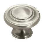 Amerock Inspirations 1-5/16 in (33 mm) Diameter Satin Nickel Cabinet Knob - 10 Pack