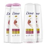 Dove Colour Protect Shampoo & Conditioner for coloured hair with Bio-Nourish Complex for everyday hair care 355 ml (Pack of 4: 2 Shampoos + 2 Conditioners)