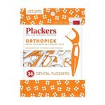 Plackers Orthopick Flosser for Braces Dental Flossers, 36 ct