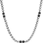 Fossil Necklace for Men Dress, Length: 450mm + 50mm Silver Stainless Steel Necklace, JF03314040