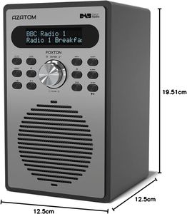 AZATOM Foxton FX2 DAB/DAB+ FM Digital Radio – Bluetooth, Dual Alarms, USB Charging, Black
