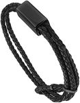 Forge & Foundry Men's Adjustable Black Twisted Leather Bracelet | Design-Led, Artisan Jewellery From London - Drayton (Black Clasp)