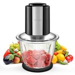 Food Processor, Vinoil Food Chopper for Vegetables,Meat,Fruits and Nuts,4 Durable Stainless-Steel Blades Food Capacity with 1200ml Blender Bowl, Black,Kitchen Tools,Baby Food Blender