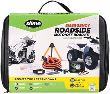 Slime 50161 Emergency Roadside Kit with Flat tire Repair and Booster Cables for Moto/Off-Road