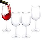 YAYODS Plastic Red Wine Glasses Set of 4, 550ML/20oz Unbreakable Wine Glasses, Long Stem Large Plastic Wine Glasses Reusable for Christmas, Wedding, Party, Camping and Pools