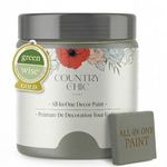 Country Chic All-in-One Chalk Paint for Furniture, Cabinets, Home Decor, Eco-Friendly, Matte Finish, Built-In Primer & Top Coat for Wood, Metal - Cobblestone (Grey) - 8 oz (237 ml)