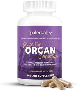 Paleovalley Grass Fed Organ Complex - Freeze-Dried Blend of Grass Fed Beef Liver, Heart, and Kidney Organs - 1 Bottle - Rich in Zinc, Iron, Folate, Vitamin B12, CoQ10, Amino Acids and More