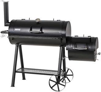 GREEN PARTY Offset Smoker Charcoal Grills with 37-Inch Cook Chamber, Barrel Smoker and Charcoal Grill Combo, 941 Sq. In. Space Barrel Charcoal Smoker Grill for Outdoor BBQ Patio Backyard Cooking