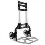 CREDSY Aluminum Heavy Truck Luggage Trolley Foldable Hand Truck Trolley Carts for Home & Office Use with Telescoping Handle & Rubber Wheels Hand Puller Cart (80kg)