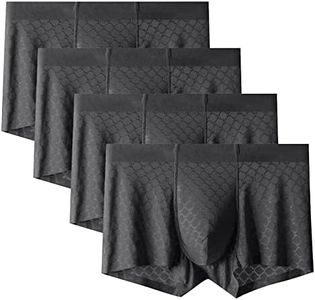 Evankin Mens Ice Silk Mesh Boxer Briefs Breathable Cool Underwear Low Rise Stretch Boxers, 4pcs Black, Small