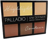 Palladio Definer Contour and Highlight Palette, Perfect for Sculpting Facial Features, Blendable Satin Finish Colors, 6 shades for Contouring and Highlighting, Compact Powder with Mirror