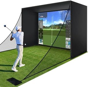 Sturdum 10x10ft Golf Simulator Enclosure Kit with HD Screen and Steel Frame