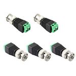 PNGKNYOCN BNC Male Connector BNC to 2 Screw Terminal No Solderless Adapter for Transmit CAT5 Coaxial Cable to CCTV Surveillance Camera(5-Pack)