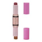 Makeup Revolution- Blush & Highlight Stick- Flushing Pink | Creamy, blendable matte blush | Highlighter to lift the cheeks | Add dimension & create shadows - 8.6 g