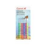 Camel Plastic Champ Brushes Set of 7 Brushes, Round and Flat