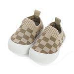 Cheerful Mario 0-3 Years Baby First Walking Shoes Baby Boys Girls Sneakers Breathable Mesh Flexible Sole Brown-B 12-18 Months