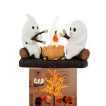 Ghost Campfire Flickering Night Light, Ghosts Campfire Flicker Flame Halloween Nightlight, Spooky Fire Marshmallow Night Light, Halloween Nightlight Decorations