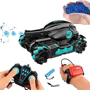 RC Tank For Girls & Boys By uonibaby|Dual Remote Control With 2.4GHz|Multiplayer Battle Stunt Car With Lights And Sound|Rechargeable 4WD Military Toy With 5000pcs Waterbombs|All Terrains Armored Truck