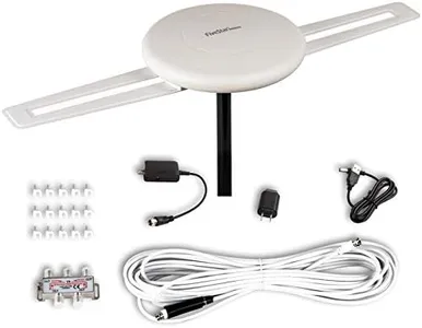 Five Star HDTV Antenna 360° Omni-Directional Reception Amplified Outdoor TV Antenna 150 Miles Long Range for Indoor/Outdoor,RV,Attic Support 4K 1080P UHF VHF 4TVs Installation Kit