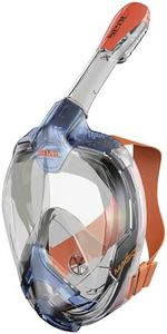 Seac Magica Full Face Snorkeling Mask 180° GoPro Compatible Snorkel Mask- Panoramic Full Face with Anti-Fog Anti-Leak Snorkeling Design, Adults and Juniors
