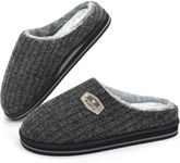 KuaiLu Mens Slippers Size 9 Black, 