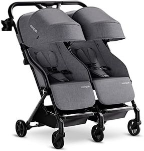 Mompush Lithe Double Ultralight Stroller, Lightweight Side by Side Stroller, Two Large Seats with Individual Recline, Easy Fold Grey
