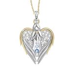 ‘Guardian Angel Of Love’ Diamond And Topaz Pendant With Gold-Plating, Genuine Crystals And A Genuine Diamond-Accented Bale