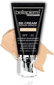 bellapierre BB Cream with SPF 20 - Tinted Sunscreen, Concealer, Matte Foundation, & Moisturizing Face Cream | Lightweight Formula + Pump Top Applicator | Non-Toxic & Paraben Free | 1.7 Oz - Light Cool