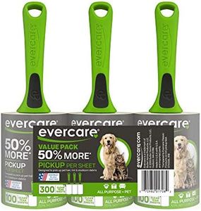 Evercare All Purpose Pet Hair Lint Rollers, 3 Pack, 100 Sheets Each – Reusable Sticky Roller for Pet Hair, Cat & Dog Hair Remover, Lint Remover, Pet Hair Remover for Furniture, Clothing & Cars