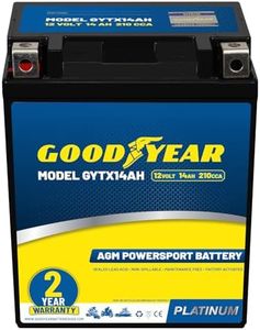 Goodyear GYTX14AH - 12 Volt 14 AH, 210 CCA, Rechargeable High-Performance, Maintenance Free, SLA - AGM Battery for Motorcycle, ATV, UTV, 4-Wheeler, Snowmobile, Watercraft and more!