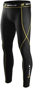 Skills Compression Tights for Men Active Cool Dry Base Layer Running Workout Athletic Leggings (Black/Fluro, XXL, xx_l)