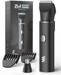 Body Hair Trimmer for Men-Electric Groin Groomer with Body Clippers, Nose Hair Clippers, USB C Charging, Travel Lock, Waterproof, Cut Leg, Chest, Armpit Hair, Gifts for Him