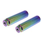 ACROPIX 100x28mm Aluminum Alloy Axle Rear Foot Pegs Footrests for BMX MTB Bike Bicycle 3/8 Inch Axles Multicolor - Pack of 2