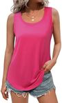 Zeagoo Womens Loose Fit Tank Tops Summer Scoop Neck Tops Casual Flowy Sleeveless Tunic Shirts 2025 Hot Pink