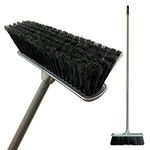 Soft Sweeping Brush Indoor Broom – Stylish Silver Kitchen Broom Ideal for Household Cleaning, Broom Indoor with 30cm Soft Bristle Brush Head and 120cm Long Screw Fit Metal Handle