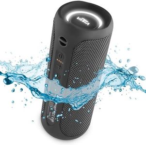 Vieta Pro Altavoz Bluetooth Potente 25W, Resistente al Agua, 12H Batería, Micrófono, Aux-In, USB-C, TWS, Compatible con Alexa | Altavoz Portátil Dance. Negro