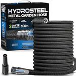 HYDROSTEEL Garden Hose 100Ft Water Hose, 3-Layer Kink Resistant Heavy Duty Garden Hose, Stainless Steel Flexible Garden Hose, Lightweight, Crush & Kink Resistant with 500 PSI AS SEEN ON TV…