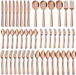 Homikit 46-Piece Copper Silverware 