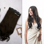 Hair Originals 100% Natural Human Hair Extensions- 3 Piece Clip Set - For Women - Medium Brown, 16 Inches