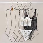 UIZLVEU Body Shape Display Clothes Hangers 30 Pack, Luxury Black Metal Wire Swimsuit and Bikini Hangers, Lingerie Hangers for Closet Organization, Bathing Suit Hangers for Dress, Tank Top, Bra