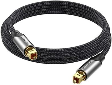 Vention Câble Optique Audio, 3m Cable Optique Toslink (Nylon Tressé, 24K Plaqué Or) Câble Audio Optique pour Home Cinema, TV, Barre de Son, PS4, Xbox, Samsung, Bose, Sony