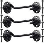 Hook and Eye Latch, 3 Pack 4'' Barn Door Latch, Heavy Duty Solid Thicken Stainless Steel Gate Latch Lock, Add More Security and Privacy for Barn Door, Window