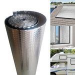GOOFCXO Double Bubble Reflective Insulation Roll 48 in x 65 Ft Thermal Insulation Foam 4mm Aluminum Foil Bubble Shield Reflective Insulation Foam RV Window Insulation for Windows Roof Doors Walls Car