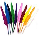 AFABRO Feather Quill Pen Feather Goose Stationery Pen Feather Ballpoint Pen Feather Ball Pen Mixed Color 10 Pack 10 Colors