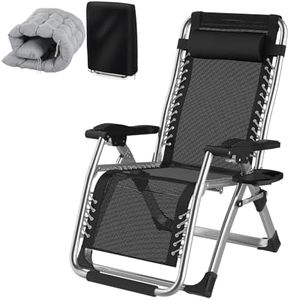 Fiutazge Tumbonas Jardin Exterior,Tumbona Plegable con Acolchado,Reposacabezas ExtraíBle, Portavasos, Respaldo Ajustable,Silla Reclinable para Patio, JardíN, Playa, Piscina,Máxima 240Kg -Gris
