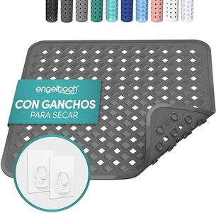 Engelbach® Alfombra Ducha Antideslizante 53x53cm - con 2X Ganchos para secar - Alfombrilla Ducha Antideslizante Libre de BPA - Alfombrilla Antideslizante Ducha Cuadrada